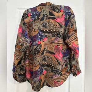 Vintage Abstract 100% Silk Protest Button Up